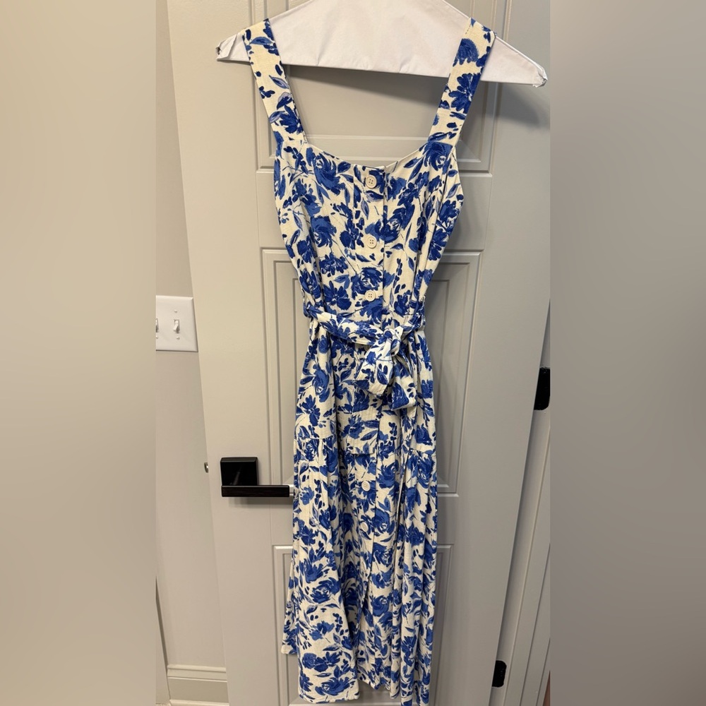TCEC Floral Blue and White Dress